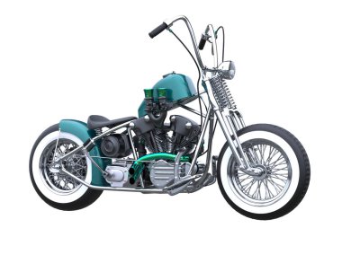 Motorcycle isolated on white background. 3d rendering - illustration