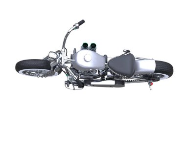 Motorcycle isolated on white background. 3d rendering - illustration