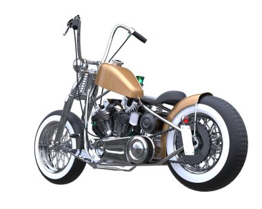 Motorcycle isolated on white background. 3d rendering - illustration