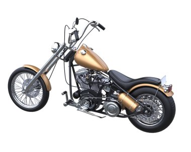 Motorcycle isolated on white background. 3d rendering - illustration