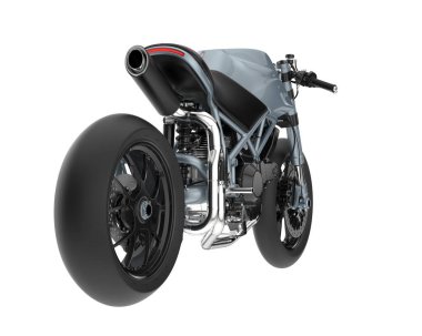 Motorcycle isolated on white background. 3d rendering - illustration