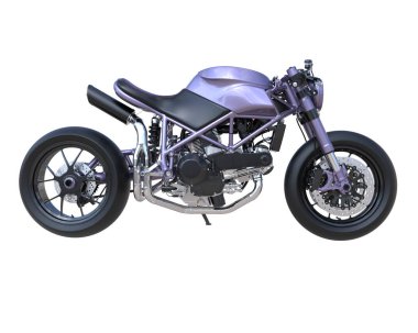 Motorcycle isolated on white background. 3d rendering - illustration