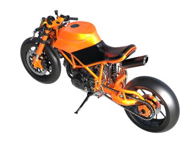 Motorcycle isolated on white background. 3d rendering - illustration