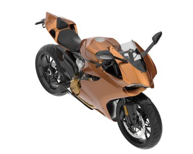 Motorcycle isolated on white background. 3d rendering - illustration