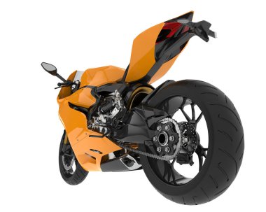 Motorcycle isolated on white background. 3d rendering - illustration