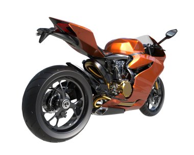 Motorcycle isolated on white background. 3d rendering - illustration