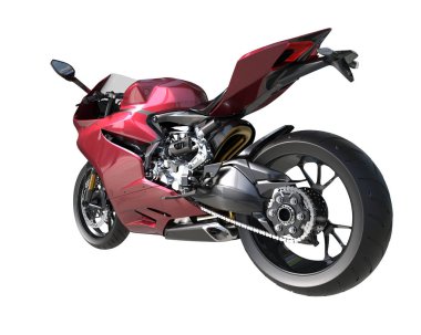 Motorcycle isolated on white background. 3d rendering - illustration