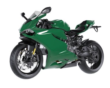 Motorcycle isolated on white background. 3d rendering - illustration