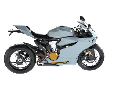 Motorcycle isolated on white background. 3d rendering - illustration