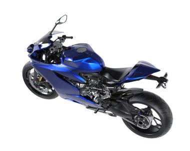 Motorcycle isolated on white background. 3d rendering - illustration