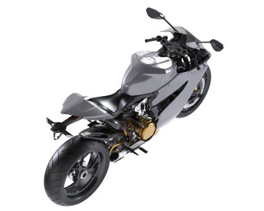 Motorcycle isolated on white background. 3d rendering - illustration