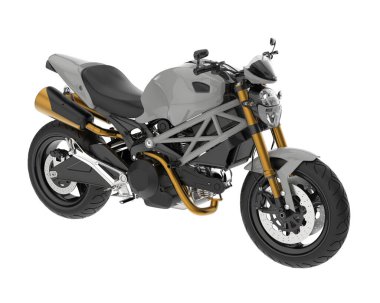 Motorcycle isolated on white background. 3d rendering - illustration