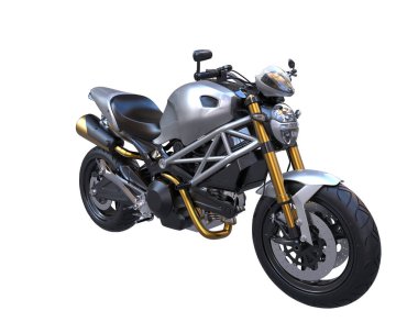 Motorcycle isolated on white background. 3d rendering - illustration
