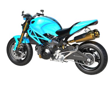 Motorcycle isolated on white background. 3d rendering - illustration