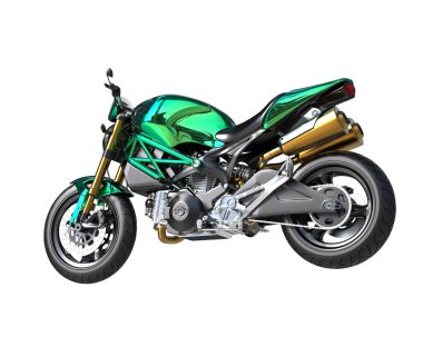 Motorcycle isolated on white background. 3d rendering - illustration