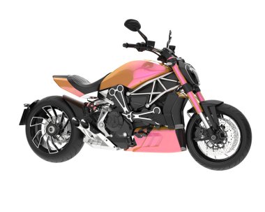 Motorcycle isolated on white background. 3d rendering - illustration