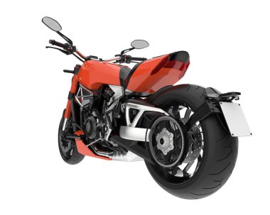 Motorcycle isolated on white background. 3d rendering - illustration