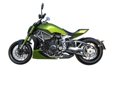 Motorcycle isolated on white background. 3d rendering - illustration