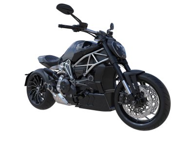 Motorcycle isolated on white background. 3d rendering - illustration