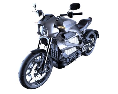Motorcycle isolated on white background. 3d rendering - illustration