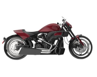 Motorcycle isolated on white background. 3d rendering - illustration