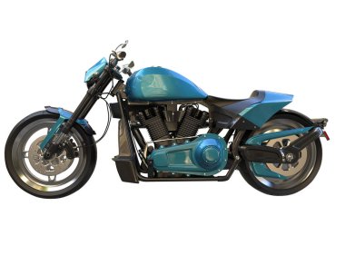 Motorcycle isolated on white background. 3d rendering - illustration
