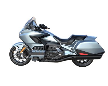 Motorcycle isolated on white background. 3d rendering - illustration