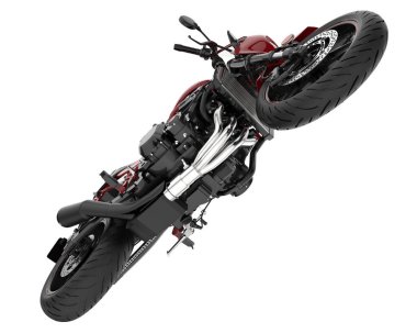 Motorcycle isolated on white background. 3d rendering - illustration