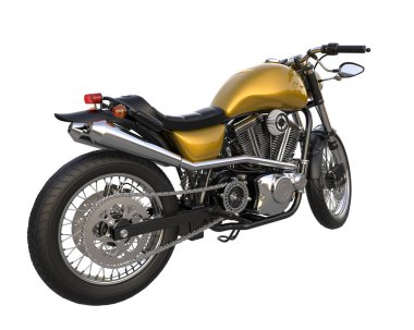 Motorcycle isolated on white background. 3d rendering - illustration