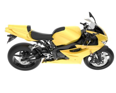 Motorcycle isolated on white background. 3d rendering - illustration