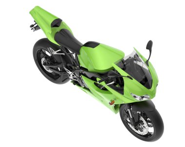 Motorcycle isolated on white background. 3d rendering - illustration
