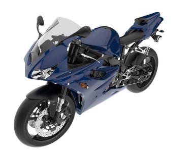 Motorcycle isolated on white background. 3d rendering - illustration