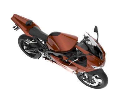 Motorcycle isolated on white background. 3d rendering - illustration