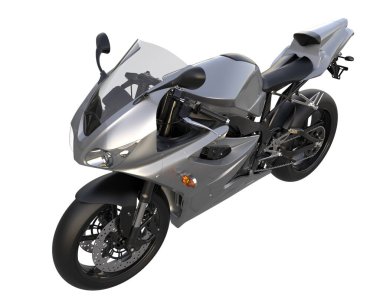 Motorcycle isolated on white background. 3d rendering - illustration