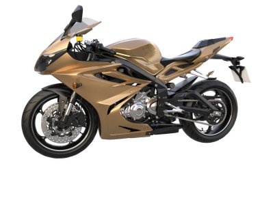 Motorcycle isolated on white background. 3d rendering - illustration