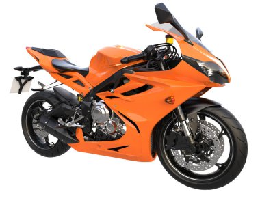 Motorcycle isolated on white background. 3d rendering - illustration