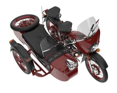 Motorcycle isolated on white background. 3d rendering - illustration