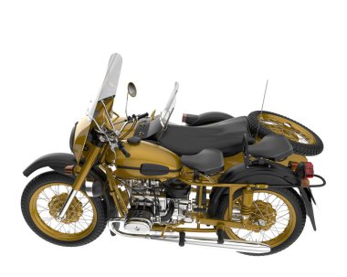 Motorcycle isolated on white background. 3d rendering - illustration