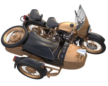 Motorcycle isolated on white background. 3d rendering - illustration