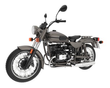 Motorcycle isolated on white background. 3d rendering - illustration