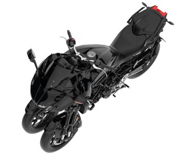 Motosiklet arka planda izole edilmiş. 3d görüntüleme - illüstrasyon