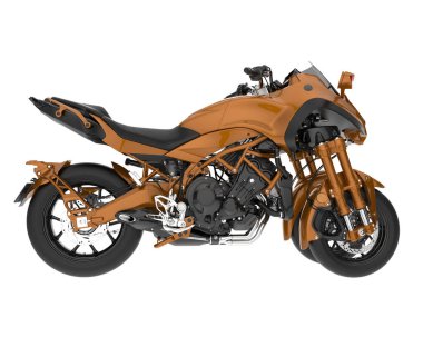 Motosiklet arka planda izole edilmiş. 3d görüntüleme - illüstrasyon