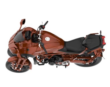 Motosiklet arka planda izole edilmiş. 3d görüntüleme - illüstrasyon