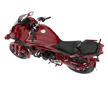 Motosiklet arka planda izole edilmiş. 3d görüntüleme - illüstrasyon