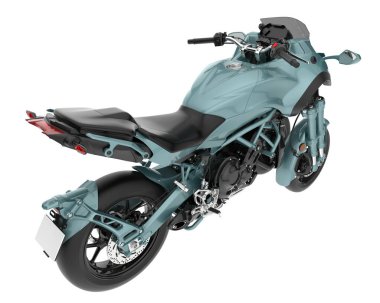 Motosiklet arka planda izole edilmiş. 3d görüntüleme - illüstrasyon