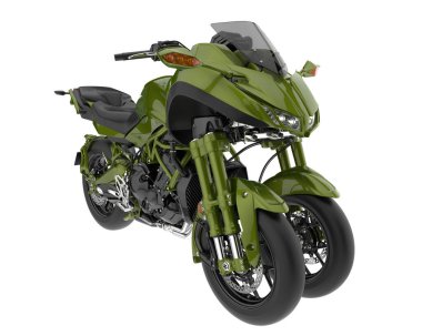 Motosiklet arka planda izole edilmiş. 3d görüntüleme - illüstrasyon