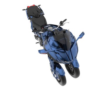 Motosiklet arka planda izole edilmiş. 3d görüntüleme - illüstrasyon