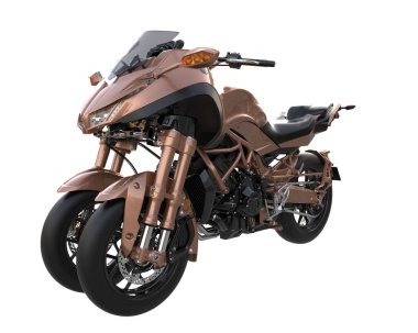 Motosiklet arka planda izole edilmiş. 3d görüntüleme - illüstrasyon