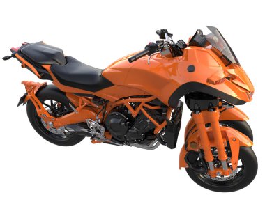 Motosiklet arka planda izole edilmiş. 3d görüntüleme - illüstrasyon