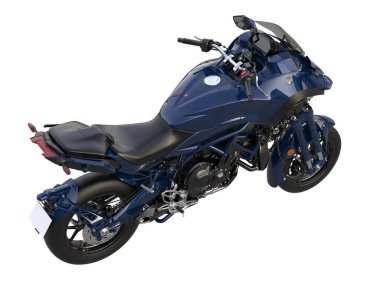 Motosiklet arka planda izole edilmiş. 3d görüntüleme - illüstrasyon